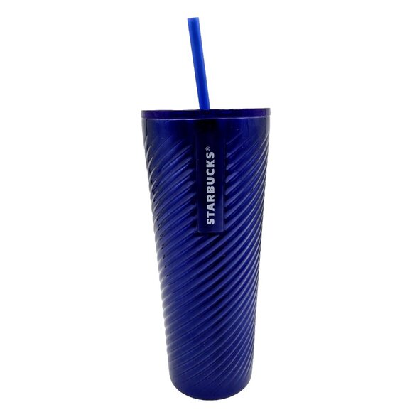 Starbucks Christmas Holiday 2023 Blue Swirl Venti Cold Cup Tumbler 24oz Read - Picture 1 of 12